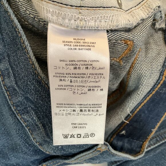 Re/Done Jeans Women's 34 Bay Fade Med Wash Straight Leg Button Front NWT - Picture 13 of 16